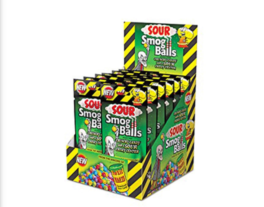TOXIC WASTE- SOUR SMOG BALLS CANDY, 12CT DSP