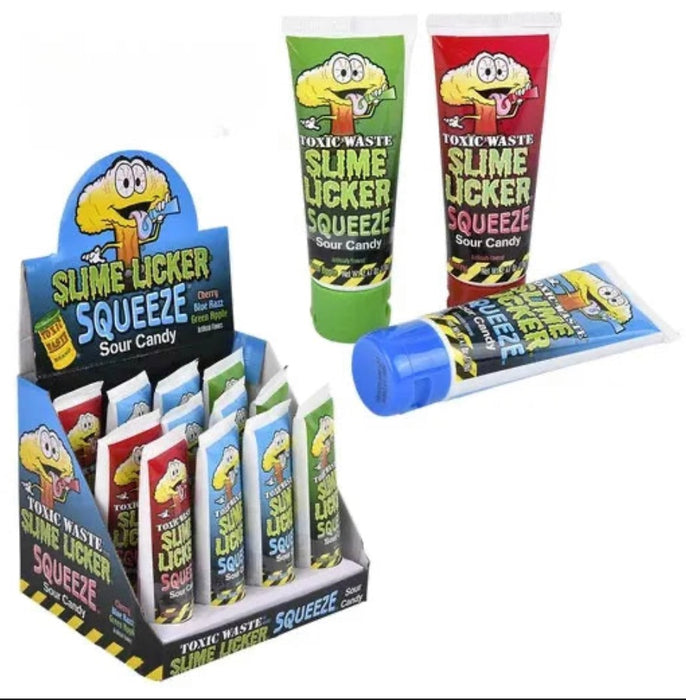 TOXIC WASTE SLIME LICKER, SQUEEZE SOUR CANDY- 12CT DSP BOX