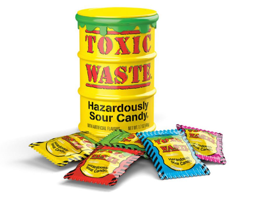 TOXIC WASTE SLIME LICKER- YELLOW CANDY DRUM, 12CT DSP