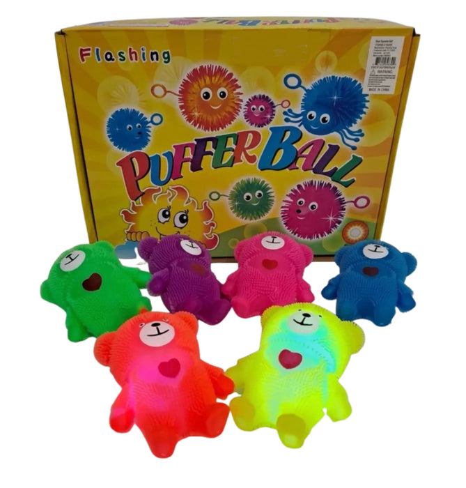 BEAR PUFFER LIGHT UP SQUISH TOY- 12CT DSP (S162595)