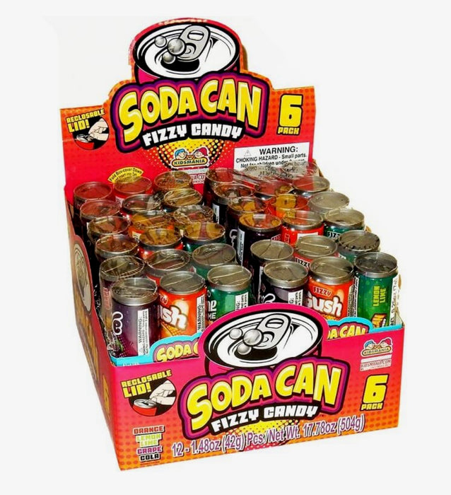 KIDSMANIA SODA CAN FIZZY CANDY - 12CT (BF196)