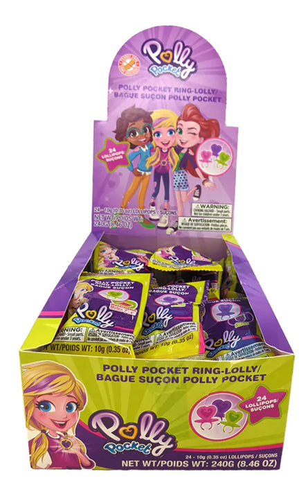 POLLY POCKET RING LOLLIPOP- 24CT DSP