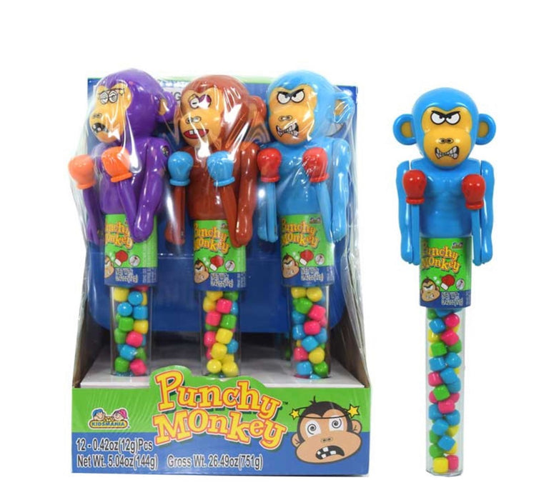 KIDSMANIA PUNCHY MONKEY TOY WITH CANDY - 12CT (BF069)